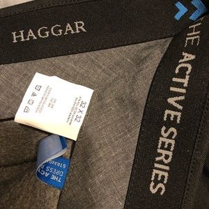 Haggar 4 way Flex Active pants black 3 pair